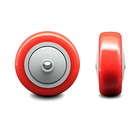 Service Caster SCC - 3" Red Poly on Polyolefin Wheel Only - 3/8" Bore - 300 lbs Capacity SCC-PPUB314-RED